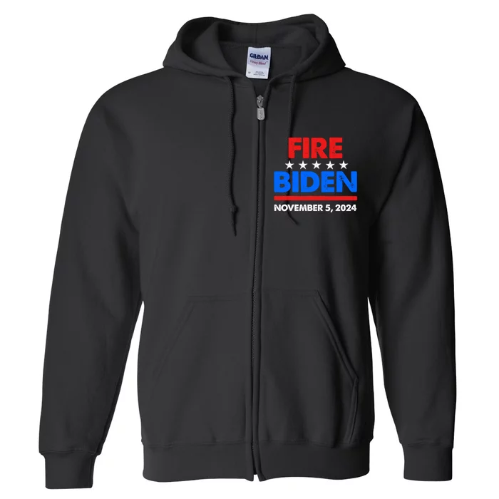 Fire Biden Elect Trump President 2024 Republican Patriot Full Zip Hoodie