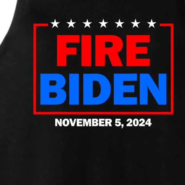 Fire Biden Elect Trump President 2024 Republican Patriot Ladies Tri-Blend Wicking Tank