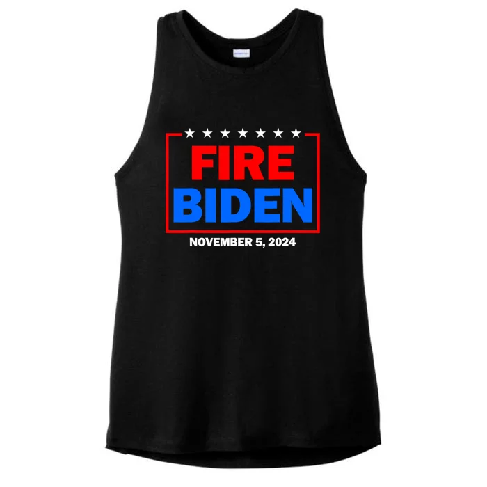 Fire Biden Elect Trump President 2024 Republican Patriot Ladies Tri-Blend Wicking Tank