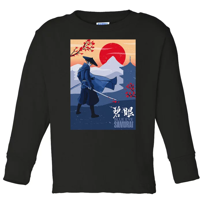 Funny Blue Eye Samurai Mizu Toddler Long Sleeve Shirt