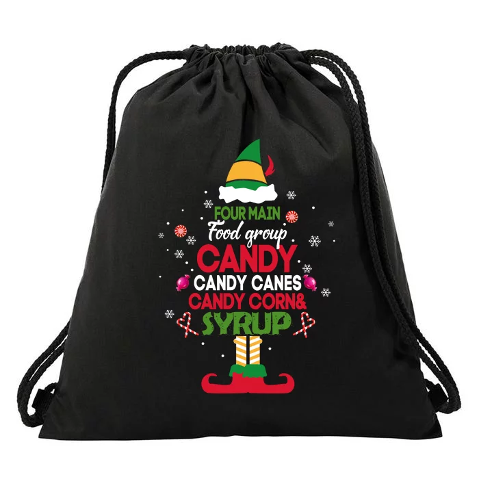 Funny Buddy Elf Christmas Cheer Drawstring Bag