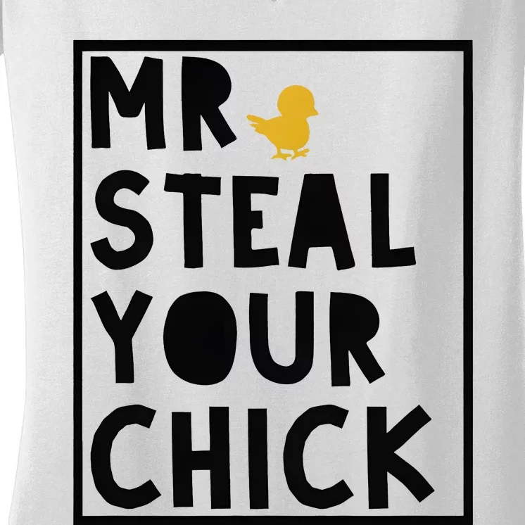 Funny Boy Easter Mr Steal Your Chick Women's V-Neck T-Shirt