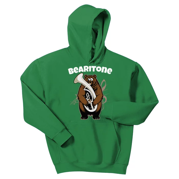 Funny Bearitone Euphonium For Horn Player Baritone Kids Hoodie