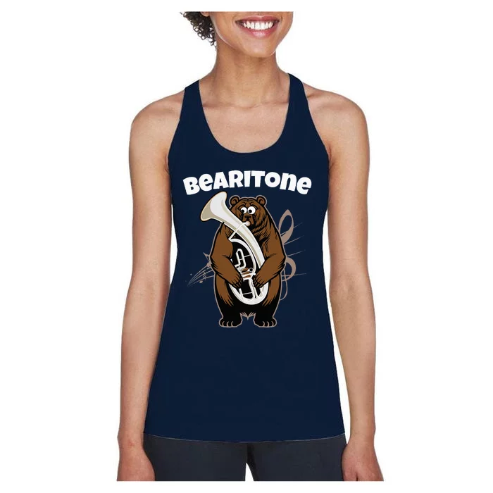 Funny Bearitone Euphonium For Horn Player Baritone Women's Racerback Tank