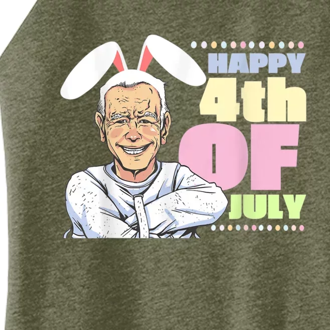 Funny Biden Easter Bunny Confused Happy 4th Of July Women’s Perfect Tri Rocker Tank