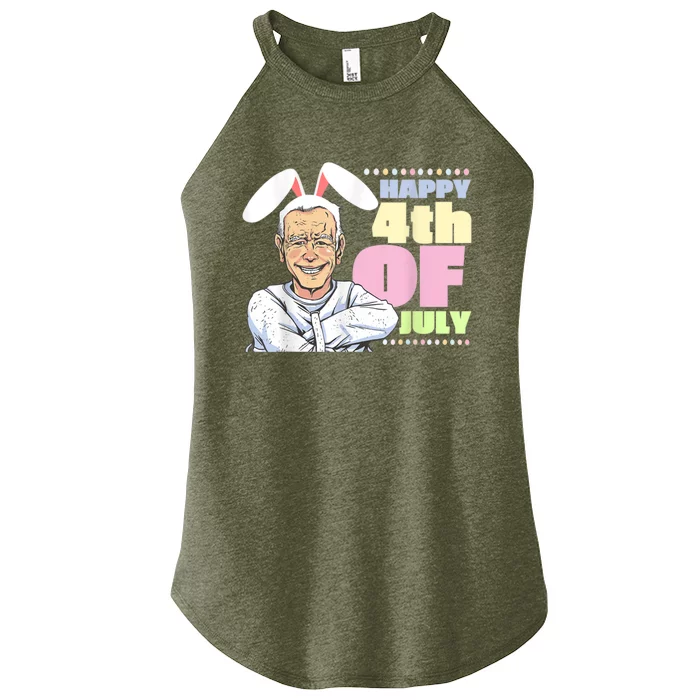 Funny Biden Easter Bunny Confused Happy 4th Of July Women’s Perfect Tri Rocker Tank