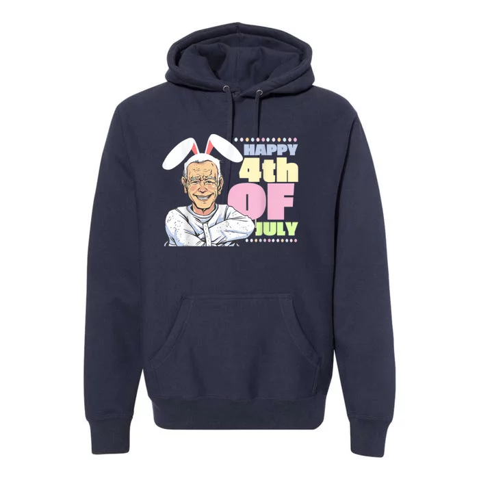 Funny Biden Easter Bunny Confused Happy 4th Of July Premium Hoodie