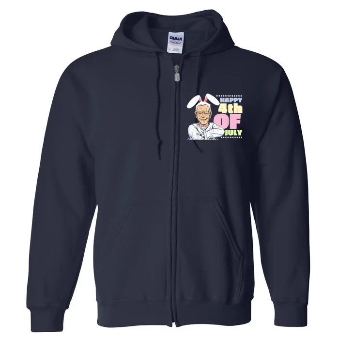 Funny Biden Easter Bunny Confused Happy 4th Of July Full Zip Hoodie