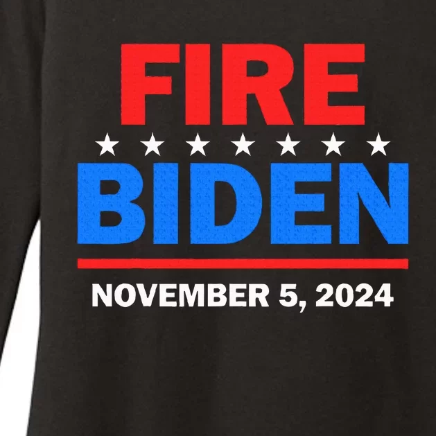 Fire Biden Elect Trump President 2024 Republican Patriot Womens CVC Long Sleeve Shirt