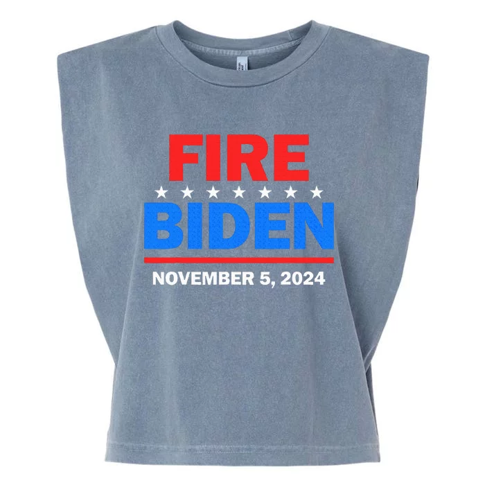 Fire Biden Elect Trump President 2024 Republican Patriot Garment-Dyed Women's Muscle Tee