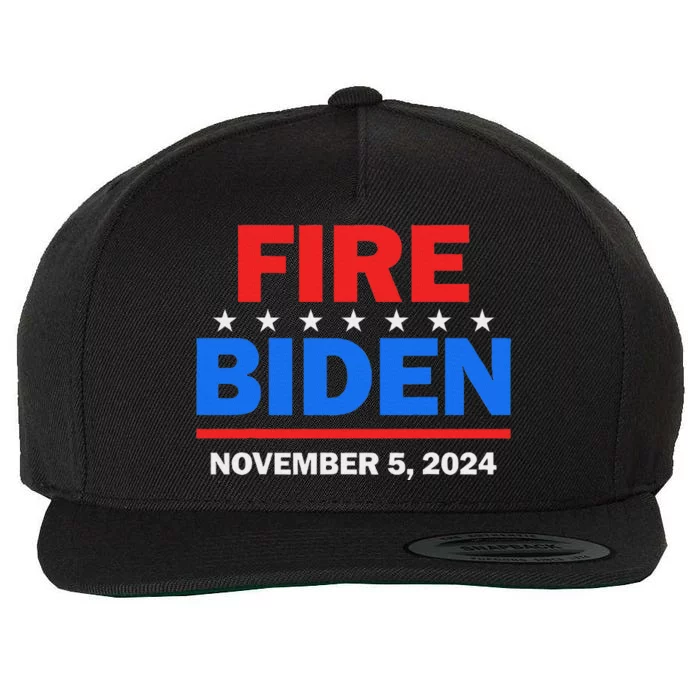 Fire Biden Elect Trump 2024 Patriot Wool Snapback Cap