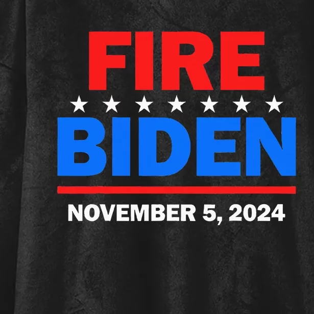 Fire Biden Elect Trump President 2024 Republican Patriot Hooded Wearable Blanket