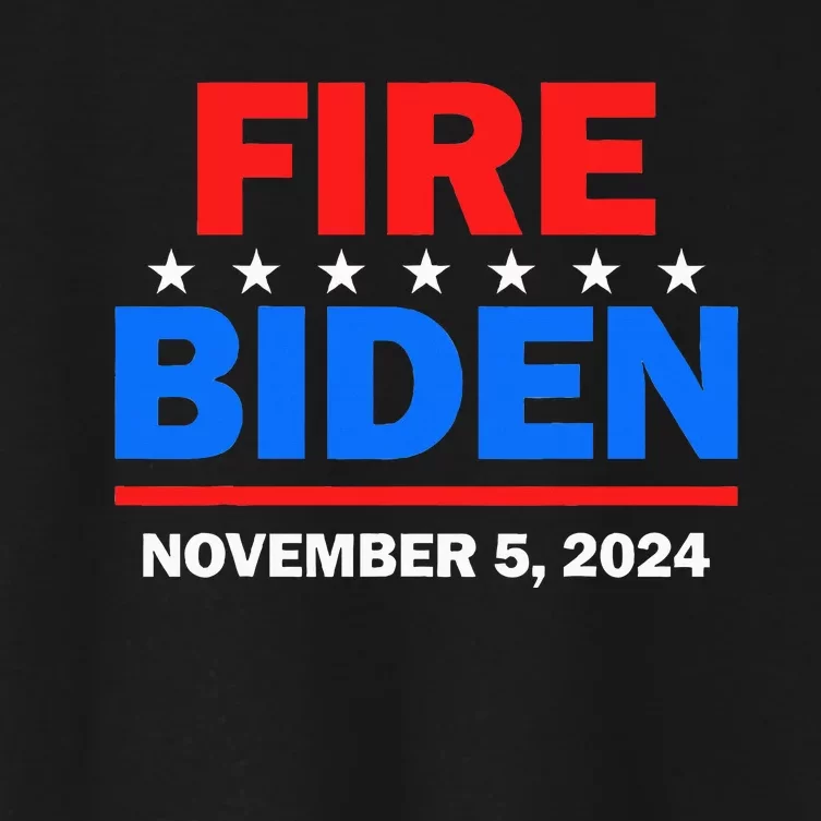 Fire Biden Elect Trump President 2024 Republican Patriot Women's Crop Top Tee