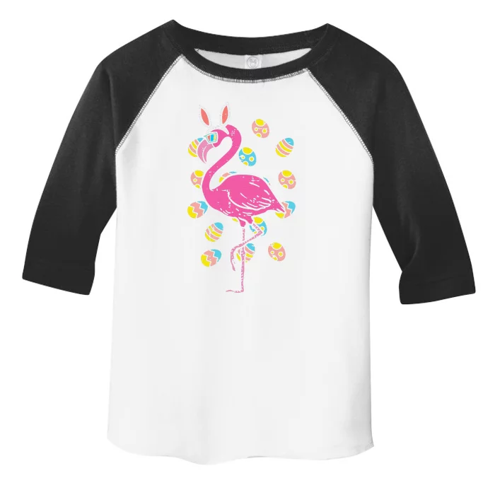 Flamingo Bunny Ears Glasses Eggs Easter Bird Animal Women Toddler Fine Jersey T-Shirt