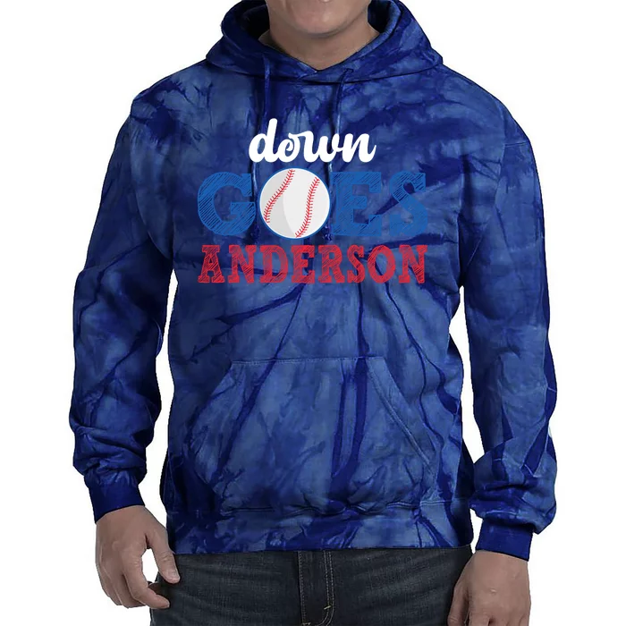 Funny Baseball Fight Down Goes Anderson Tie Dye Hoodie