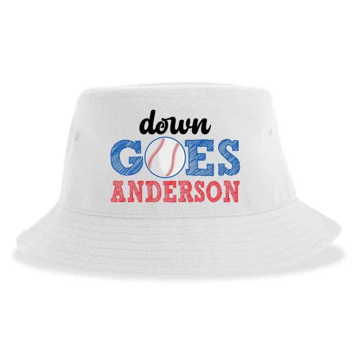 Funny Baseball Fight Down Goes Anderson Sustainable Bucket Hat