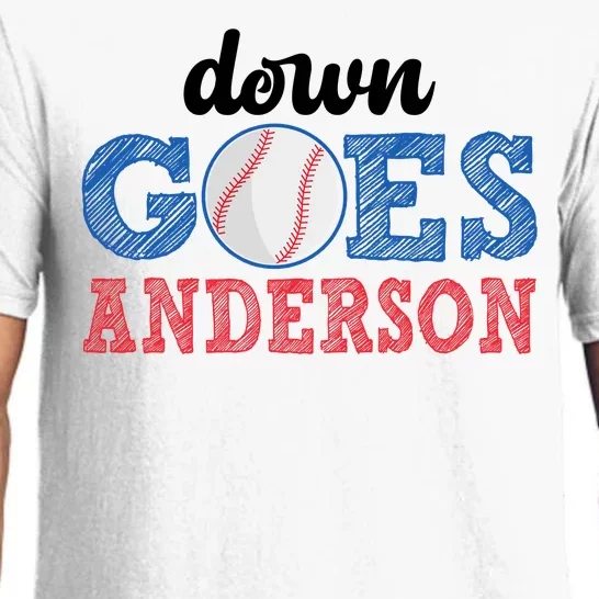 Funny Baseball Fight Down Goes Anderson Pajama Set