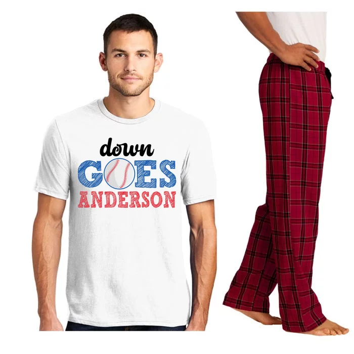 Funny Baseball Fight Down Goes Anderson Pajama Set