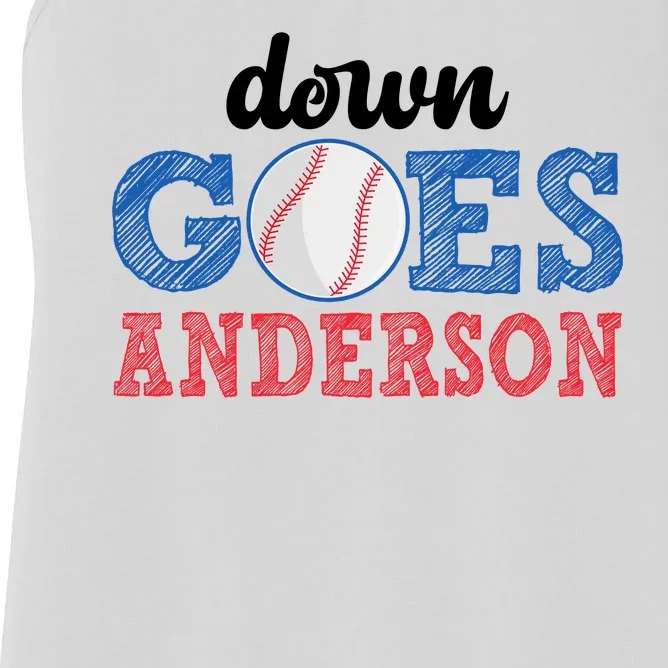 Funny Baseball Fight Down Goes Anderson Women's Racerback Tank