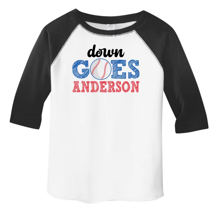 Funny Baseball Fight Down Goes Anderson Toddler Fine Jersey T-Shirt