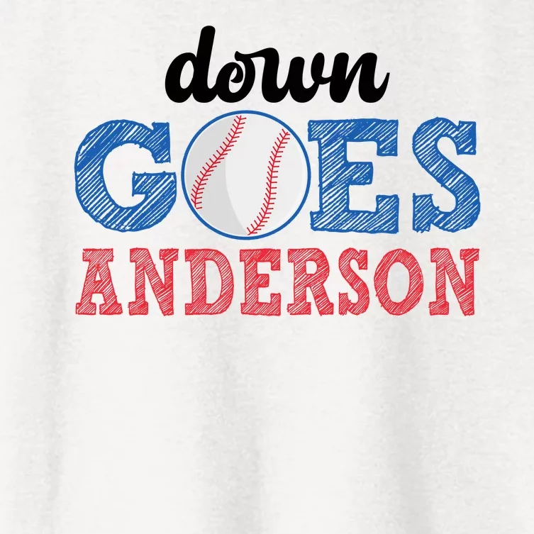 Funny Baseball Fight Down Goes Anderson Women's Crop Top Tee