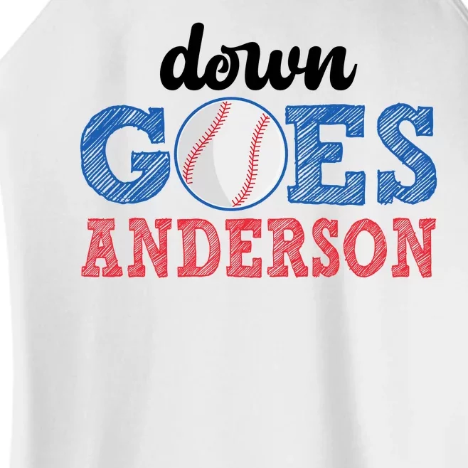 Funny Baseball Fight Down Goes Anderson Women’s Perfect Tri Rocker Tank