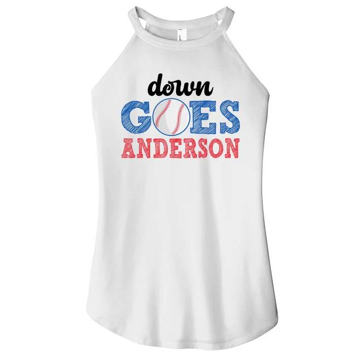 Funny Baseball Fight Down Goes Anderson Women’s Perfect Tri Rocker Tank