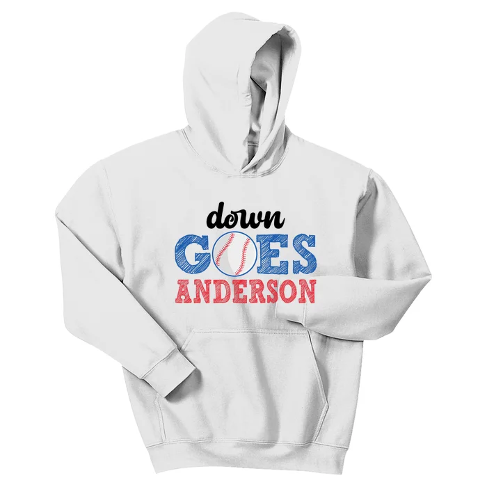 Funny Baseball Fight Down Goes Anderson Kids Hoodie