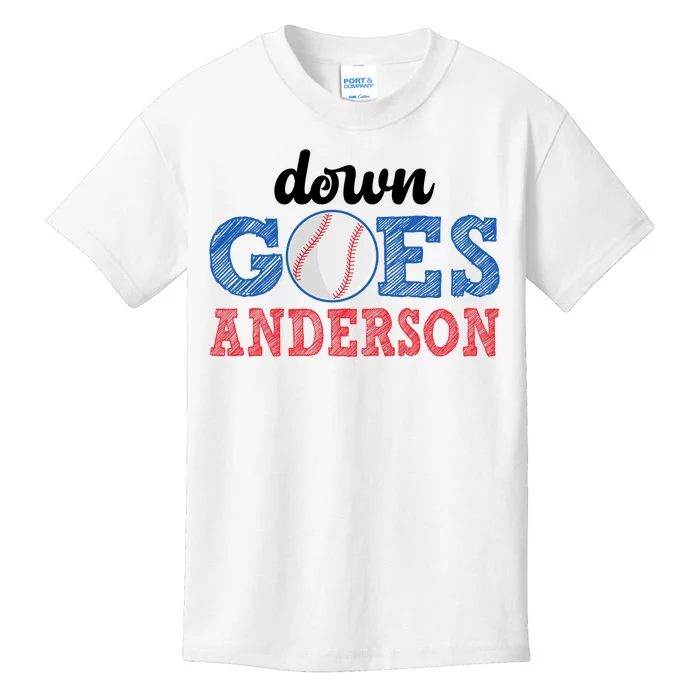 Funny Baseball Fight Down Goes Anderson Kids T-Shirt