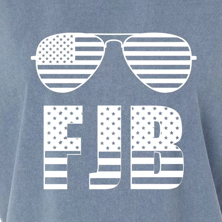 Fuck Biden FJB American Flag Sunglasses Funny Anti Biden Garment-Dyed Women's Muscle Tee