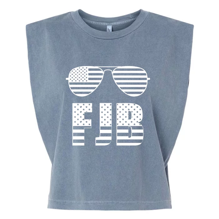 Fuck Biden FJB American Flag Sunglasses Funny Anti Biden Garment-Dyed Women's Muscle Tee