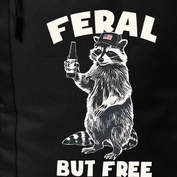 Feral But Free Funny Raccoon Daily Commute Backpack