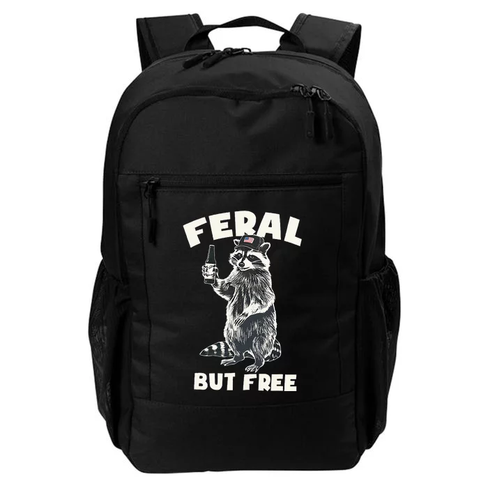 Feral But Free Funny Raccoon Daily Commute Backpack