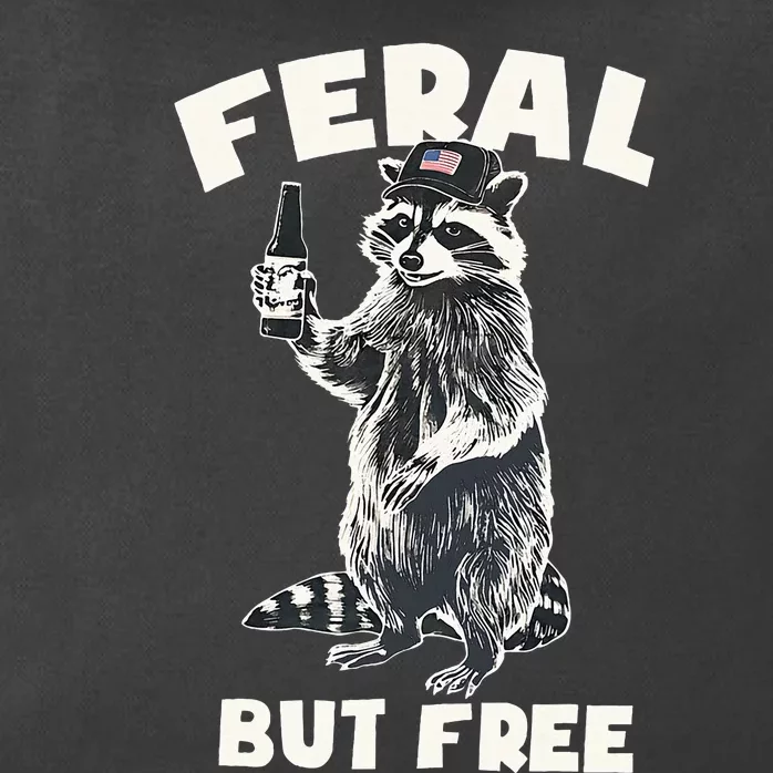 Feral But Free Funny Raccoon Zip Tote Bag