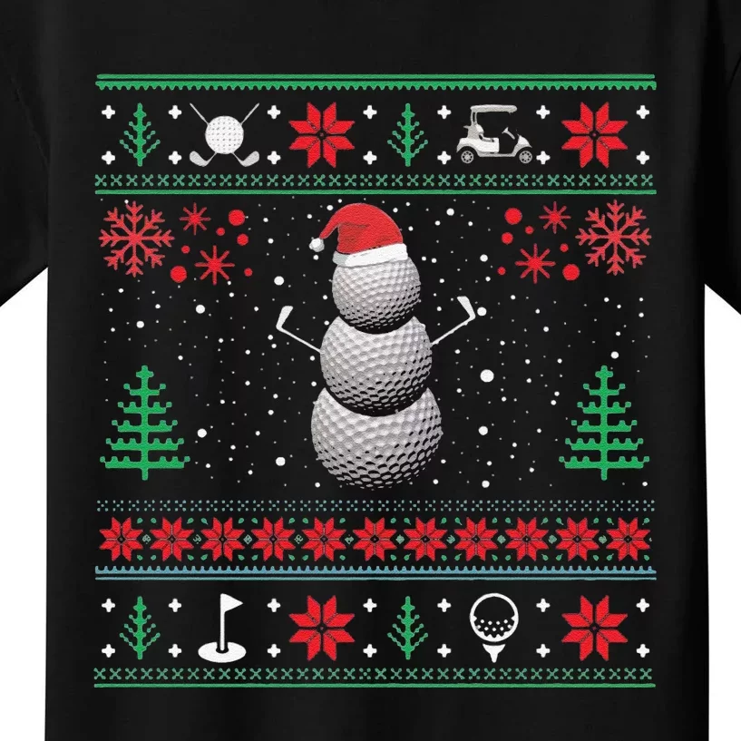 Funny Best For Golf Lover Golf Ugly Christmas Kids T-Shirt