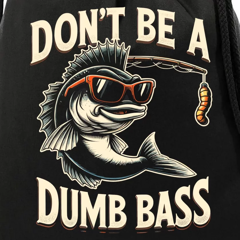 Funny Bass Fishing Stuff Funny Dad Bass Fish Papa Fishing Drawstring Bag