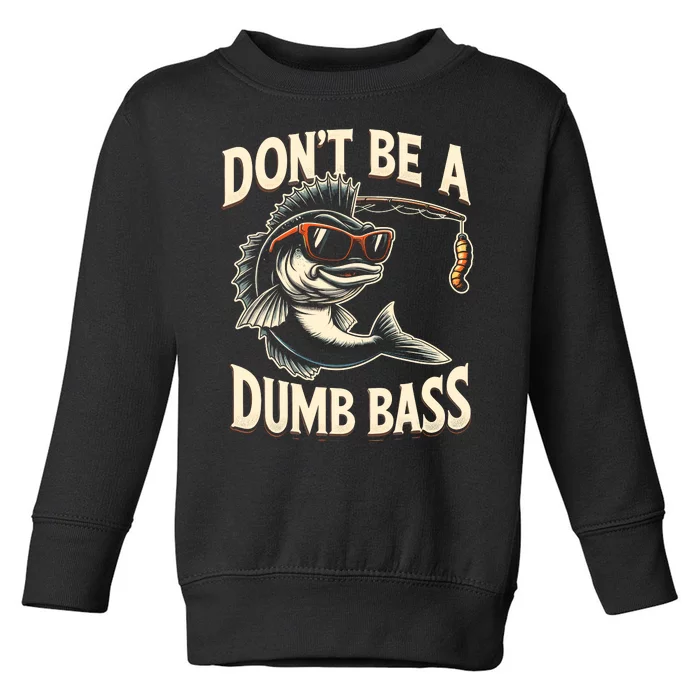 Funny Bass Fishing Stuff Funny Dad Bass Fish Papa Fishing Toddler Sweatshirt