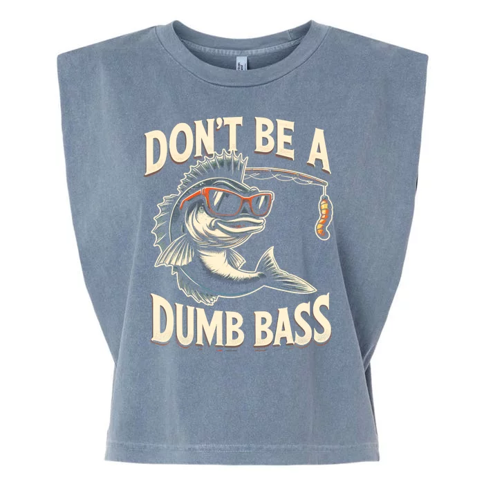 Funny Bass Fishing Stuff Funny Dad Bass Fish Papa Fishing Garment-Dyed Women's Muscle Tee