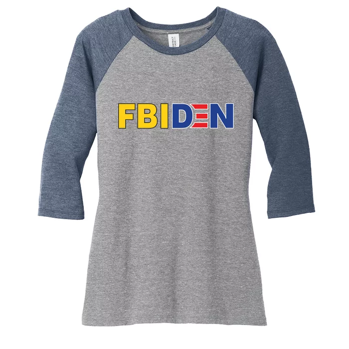 F Biden FBI Fbiden Funny Women's Tri-Blend 3/4-Sleeve Raglan Shirt