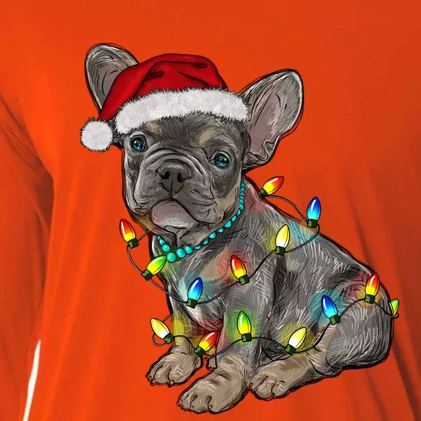 French Bulldog Frenchie Christmas Lights Cute Gift Cooling Performance Long Sleeve Crew