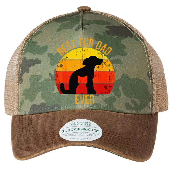 Funny Best Fur Dad Ever Vintage Retro Dog Cat Owner Legacy Tie Dye Trucker Hat