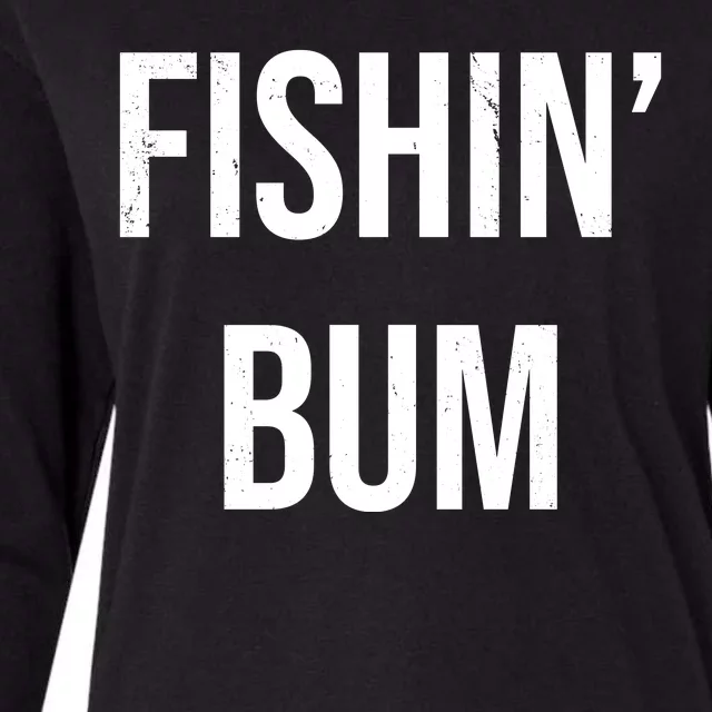 Fishin Bum Funny Fishing Fisherman Womens Cotton Relaxed Long Sleeve T-Shirt