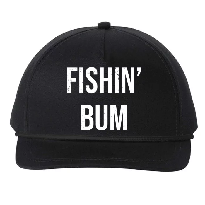 Fishin Bum Funny Fishing Fisherman Snapback Five-Panel Rope Hat