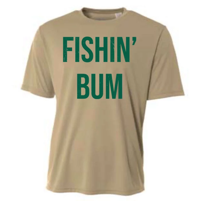 Fishin Bum Funny Fishing Fisherman Cooling Performance Crew T-Shirt