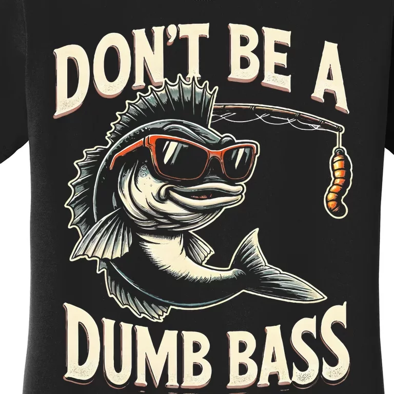 Funny Bass Fishing Stuff Funny Dad Bass Fish Papa Fishing Women's T-Shirt