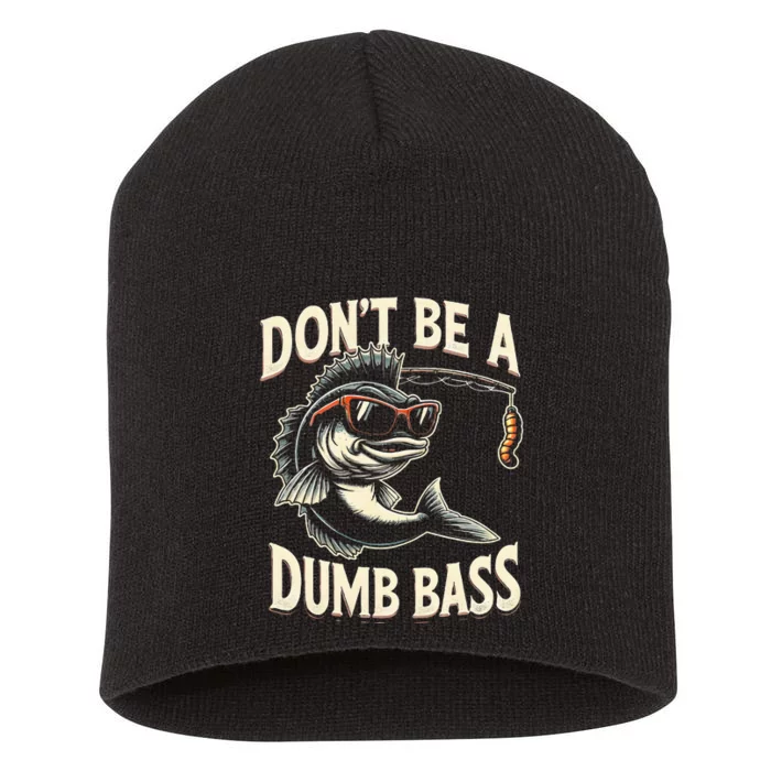 Funny Bass Fishing Stuff Funny Dad Bass Fish Papa Fishing Short Acrylic Beanie