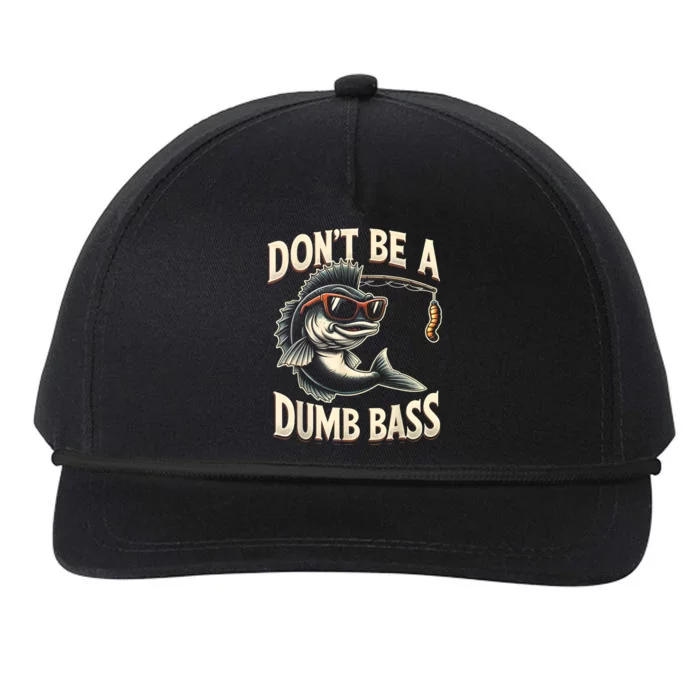 Funny Bass Fishing Stuff Funny Dad Bass Fish Papa Fishing Snapback Five-Panel Rope Hat