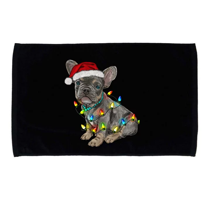 French Bulldog Frenchie Christmas Lights Cute Gift Microfiber Hand Towel