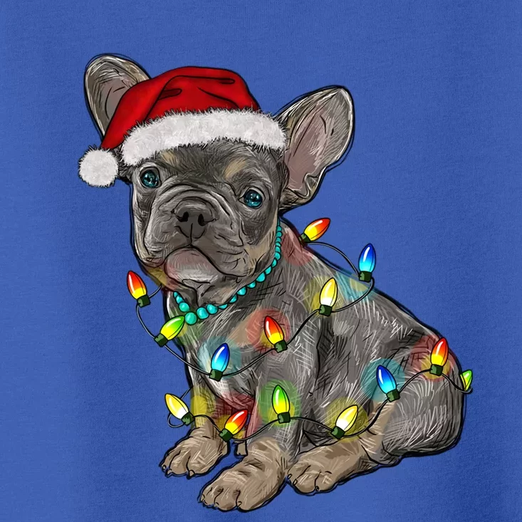 French Bulldog Frenchie Christmas Lights Cute Gift Toddler T-Shirt