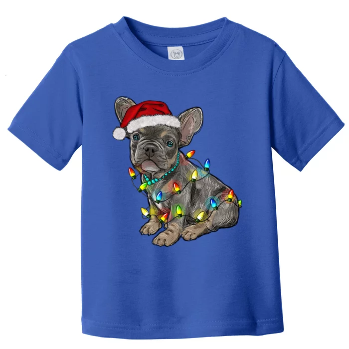 French Bulldog Frenchie Christmas Lights Cute Gift Toddler T-Shirt